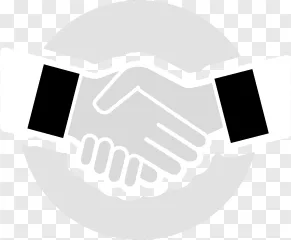 A professional business handshake icon shown on a transparent background.