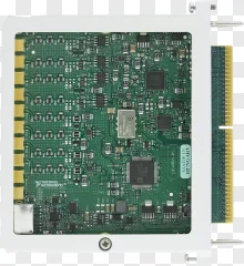 A detailed circuit board electronic hardware component is shown on a transparent background.
