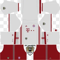 FC Bayern Munich home kit design on a transparent background.
