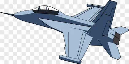 A cartoon fighter jet aircraft illustration on a transparent background.
