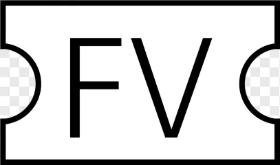 FV letters monogram symbol cutout on a transparent background.