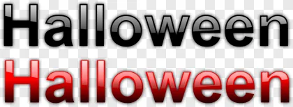 Glossy red Halloween text typography on a transparent background.