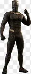 Golden Jaguar superhero figure in a black and gold suit standing on a transparent background.
