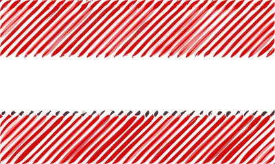 Hand drawn red diagonal striped banner on a transparent background.