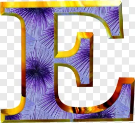 3D letter J with purple fractal texture on a transparent background.