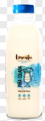 A bottle of Limenita Pina Colada mocktail on a transparent background.