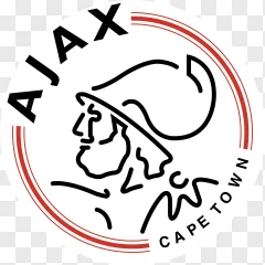 A circular Max Cape Town logo with black line art and red accents on a transparent background.