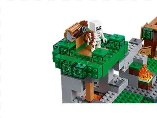 A Minecraft skeleton MOC diorama on a transparent background.