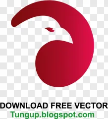 A minimalist red bird logo graphic displayed on a transparent background.