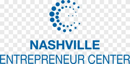 Nashville Entrepreneur Center logo with blue dot icon on a transparent background.