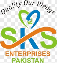 SKS Enterprises Pakistan corporate logo with a handshake heart design on a transparent background.