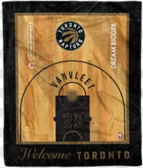 A Toronto Raptors welcome poster for VanVleet on a transparent background.