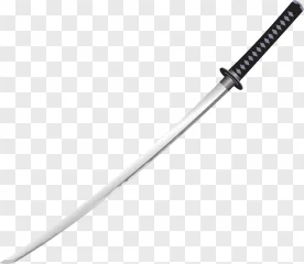 Traditional Japanese katana sword illustration shown on a transparent background.