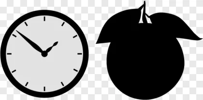 A minimalist white analog clock face with black hands on a transparent background.