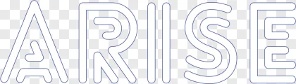 White arise typography text on a transparent background.