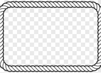 A white nautical rope frame border for rustic summer designs on a transparent background.